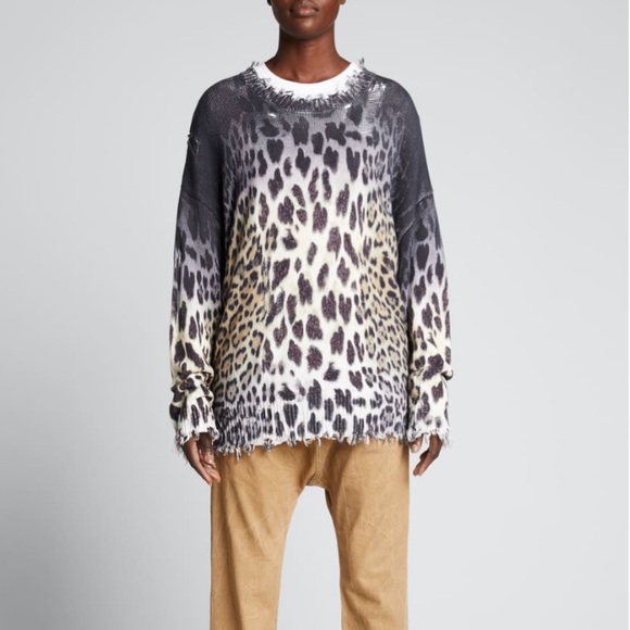 R13 Faded Leopard Oversized Sweater - Picture 4 of 16